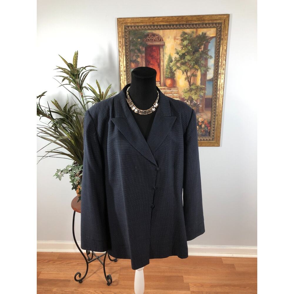 Carlisle Blazer Women's 18‎ Navy Polka Dots Minimalist Cocktail Business Career